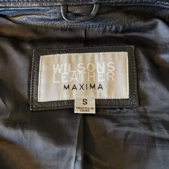 Wilson Leather Jacket Women's Small Black Leather Full Zip Pockets - Picture 5 of 16